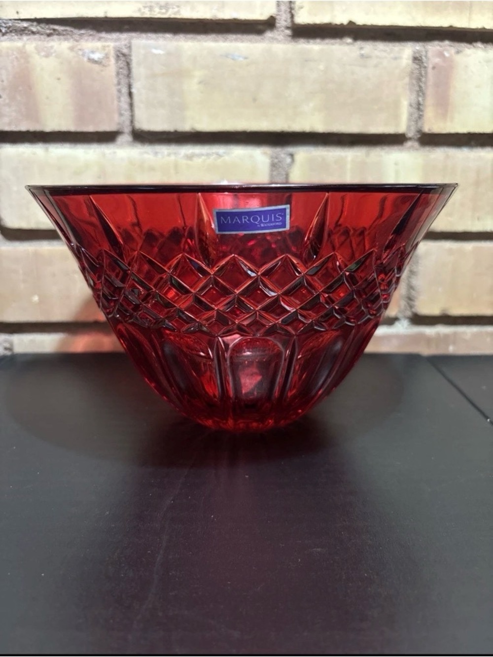 Waterford SHELTON 8” Bowl in Ruby RED Germany Cut Crystal Dish Marquis with Tag